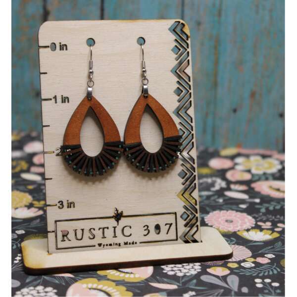 Teardrop BOHO Wood Earrings