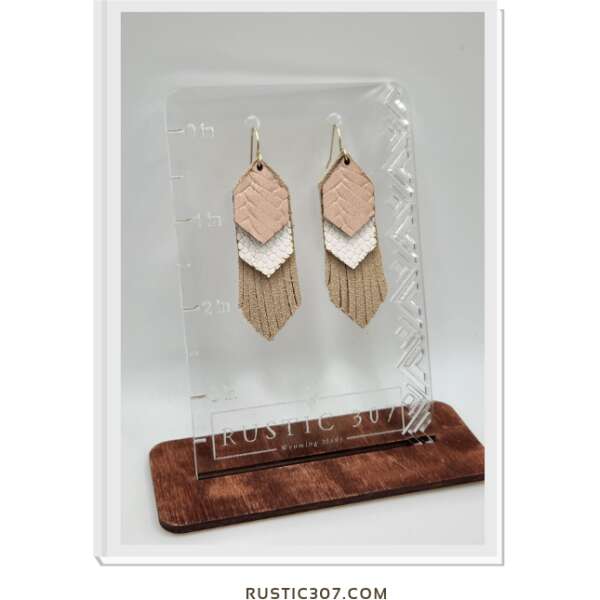 Delicate Tiered Leather Earrings