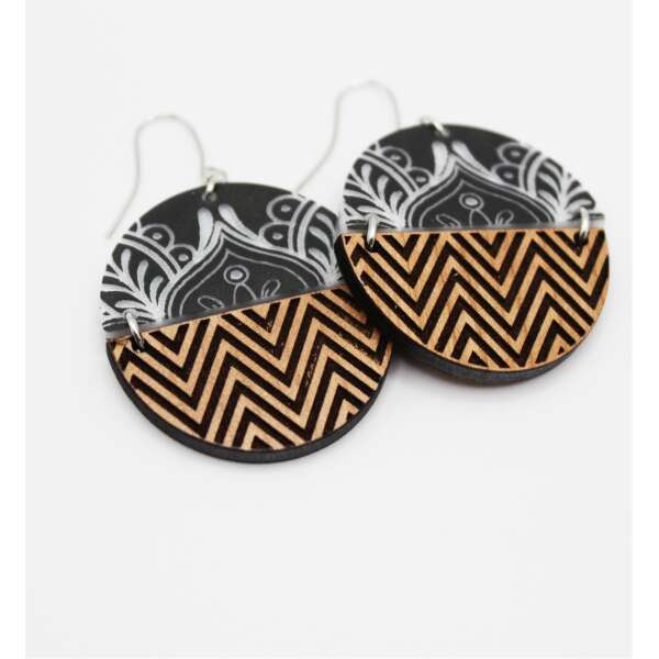 Boho Modern Acrylic & Wood Earrings