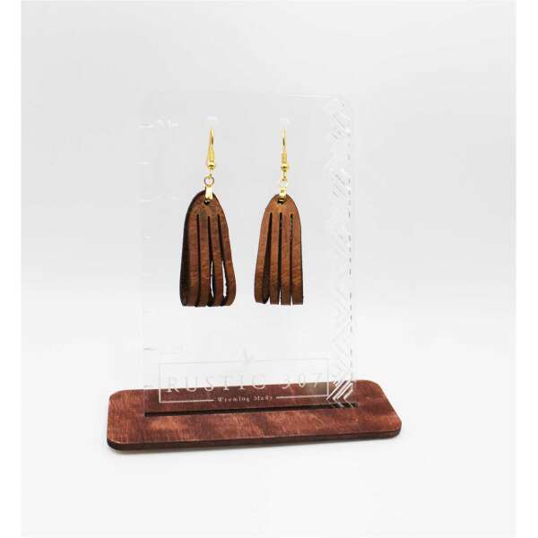 Natural Leather Sculpted Earring