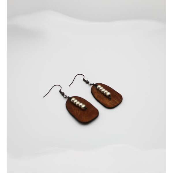 Pearlescent leather dangle earrings