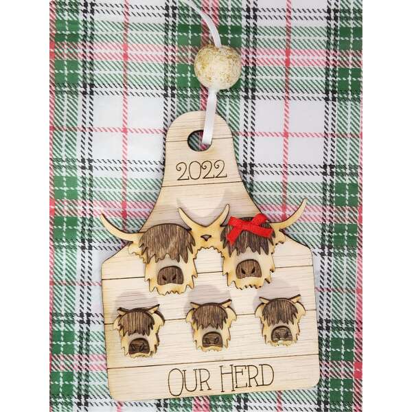 Highland Cow Family Ornament