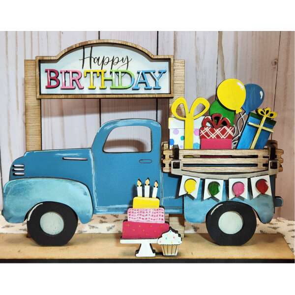 happy birthday truck insert