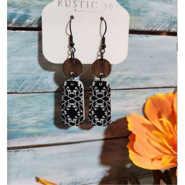 floral vine dangle earring