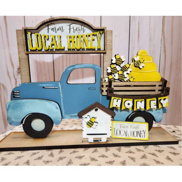 Honey Bee Blue Interchangeable Truck Decor