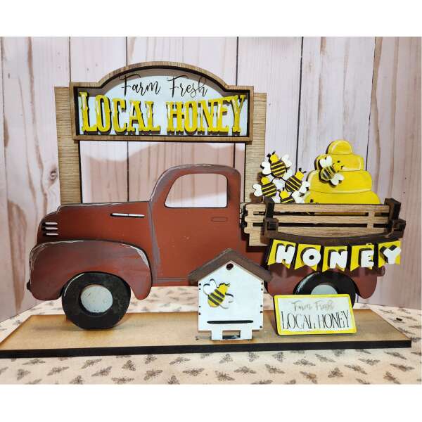 Honey Bee Red Truck Interchangeable Decor