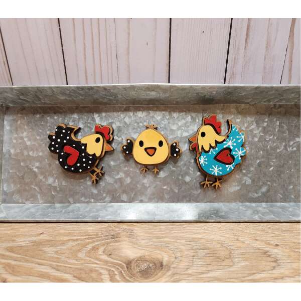 Chicken Magnet Set handpainted