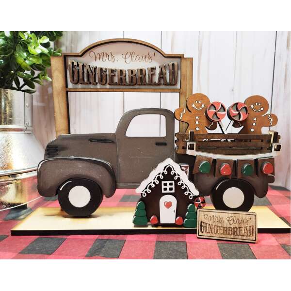 Gingerbread Farmhouse Truck insert