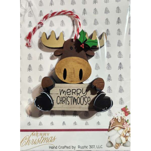 Merry Moose Christmas Ornament