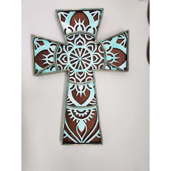 Wood Layered Decorative Cross