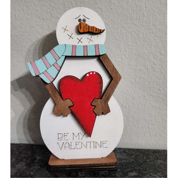 Standing Valentine Snowman