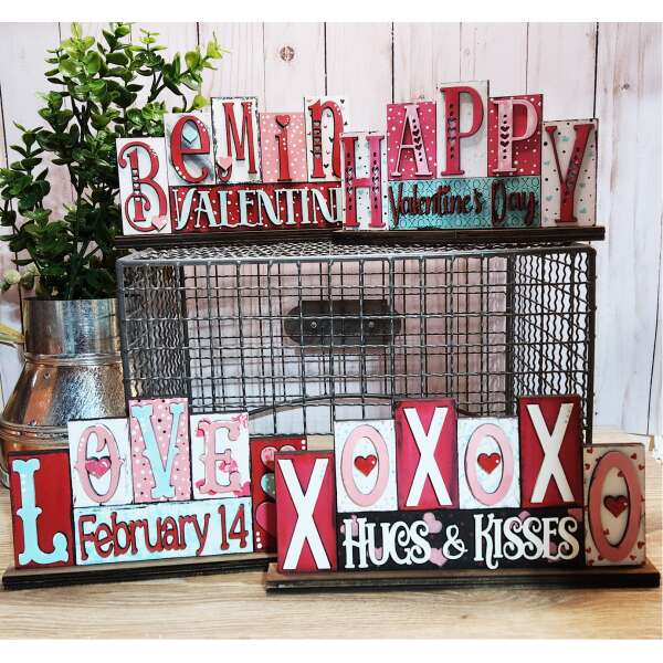 Valentine Home decor word blocks