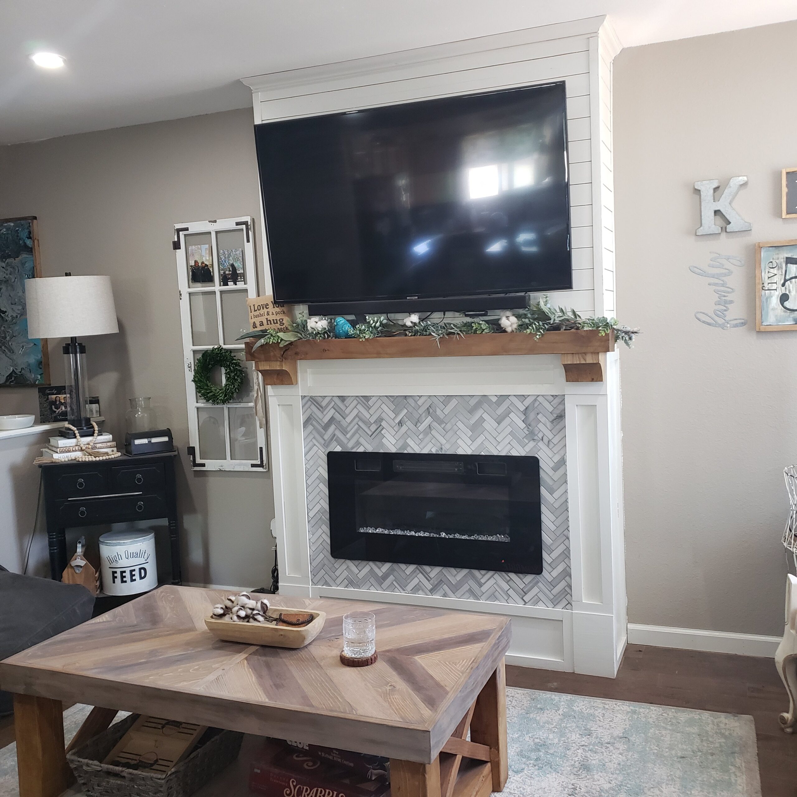 DIY Electric Farmhouse Fireplace Build