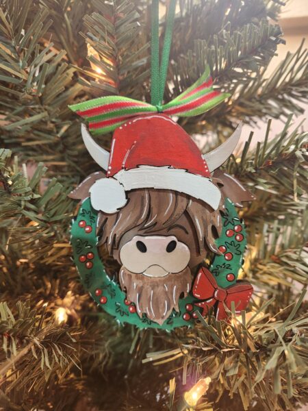 Holiday Highland Cow Ornament