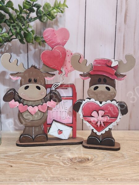 Valentines Moose Pair DIY paint Kit