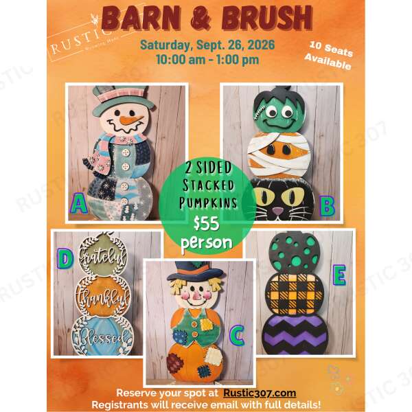 September 2026 Barn & Brush: Stacked Pumpkin Decor